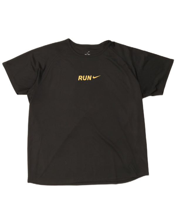 Tricou grafic pentru bărbați NIKE Dri Fit Top UK 45/47 XL Poliester negru