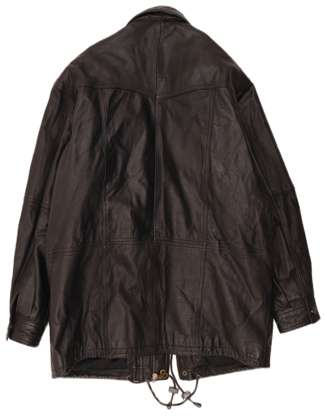 Palton din piele vintage pentru bărbați UK 38 Piele neagră medie