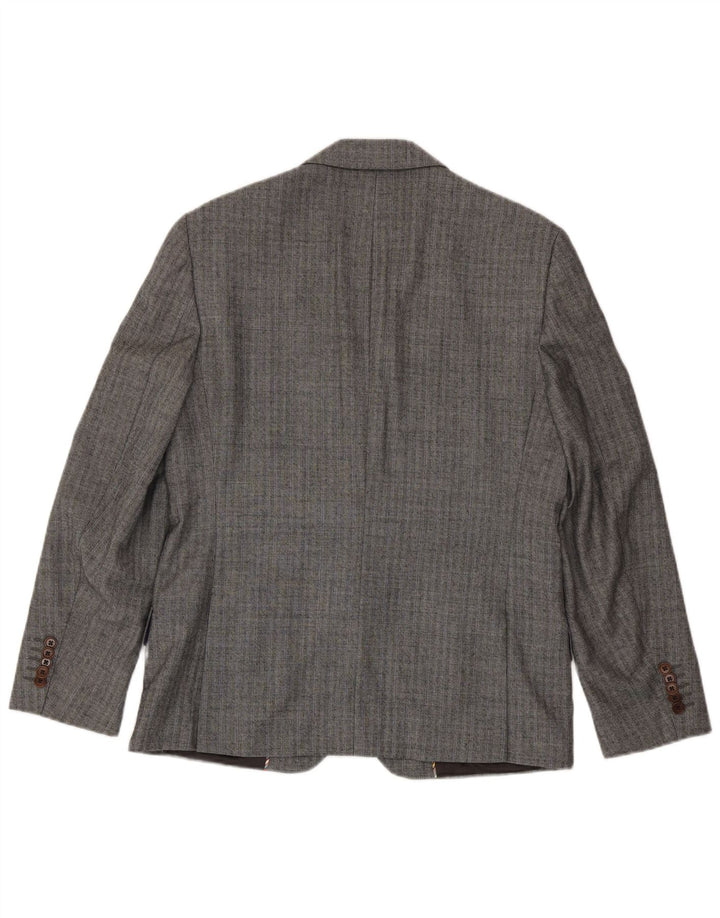 Sacou Paul Smith pentru bărbați, cu 2 nasturi, UK 40, lână mare, gri cu dungi