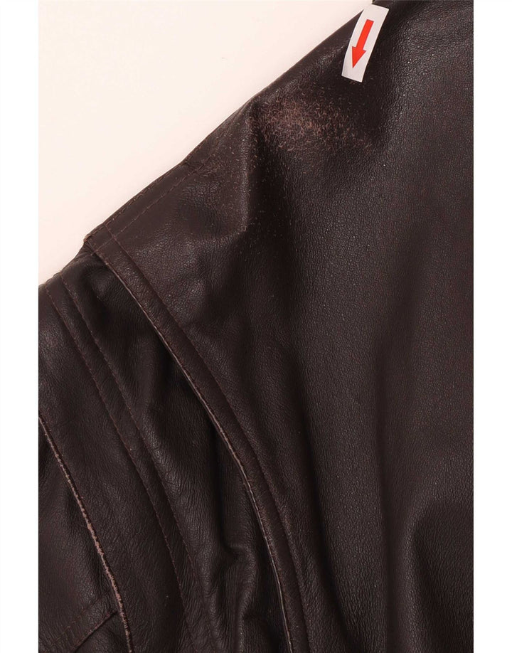 Jachetă de piele vintage pentru bărbați UK 42 XL maro