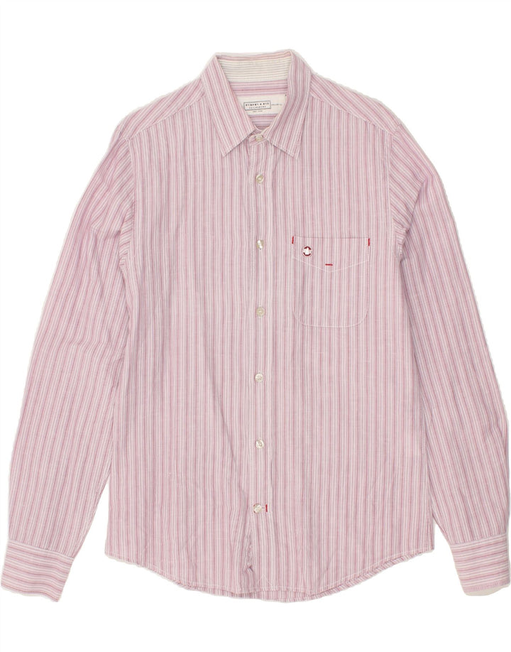 MURPHY & NYE Mens Shirt Medium Pink Striped Cotton Vintage Murphy & Nye and Second-Hand Murphy & Nye from Messina Hembry 