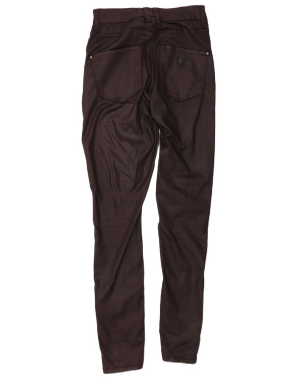 Blugi skinny pentru femei Guess W27 L28 bumbac burgundy