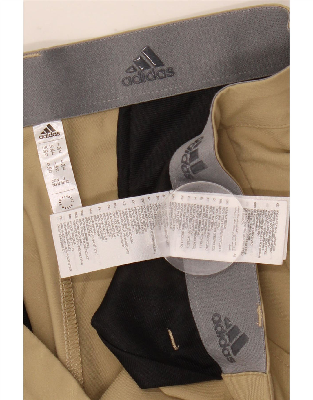 Pantaloni chino drepți pentru bărbați Adidas W36 L32 poliester bej