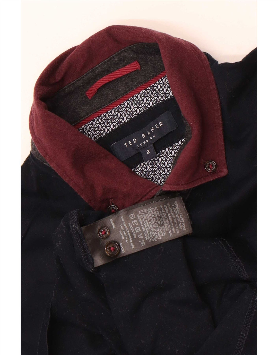 Tricou polo pentru bărbați Ted Baker, mărimea 2, bumbac color bloc, albastru bleumarin
