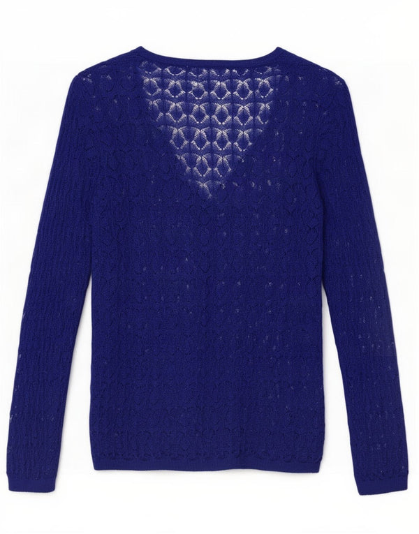 Pulover cardigan supradimensionat pentru femei Zara cu mâneci 3/4 UK 10 Mic, albastru acrilic