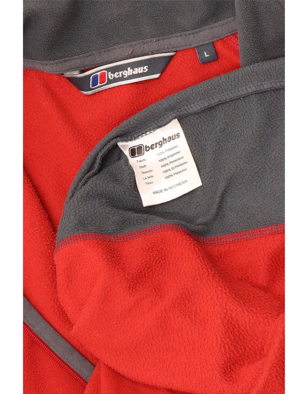 Jumper pentru bărbați Berghaus, cu fermoar și gât, din lână, mare, roșu, din poliester