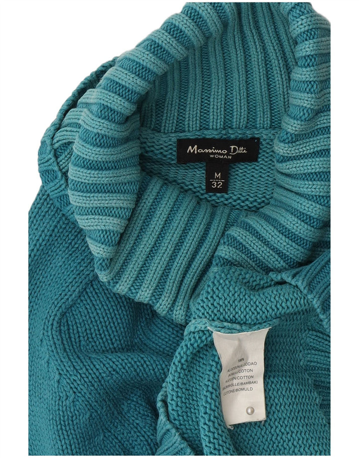 Pulover pentru femei Massimo Dutti cu gât rulat din bumbac albastru mediu UK 12