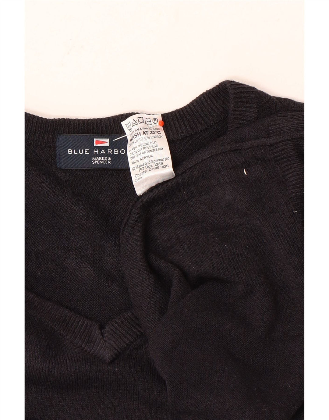 Pulover Marks & Spencer pentru bărbați, Blue Harbour, cu decolteu în V, mare, bleumarin