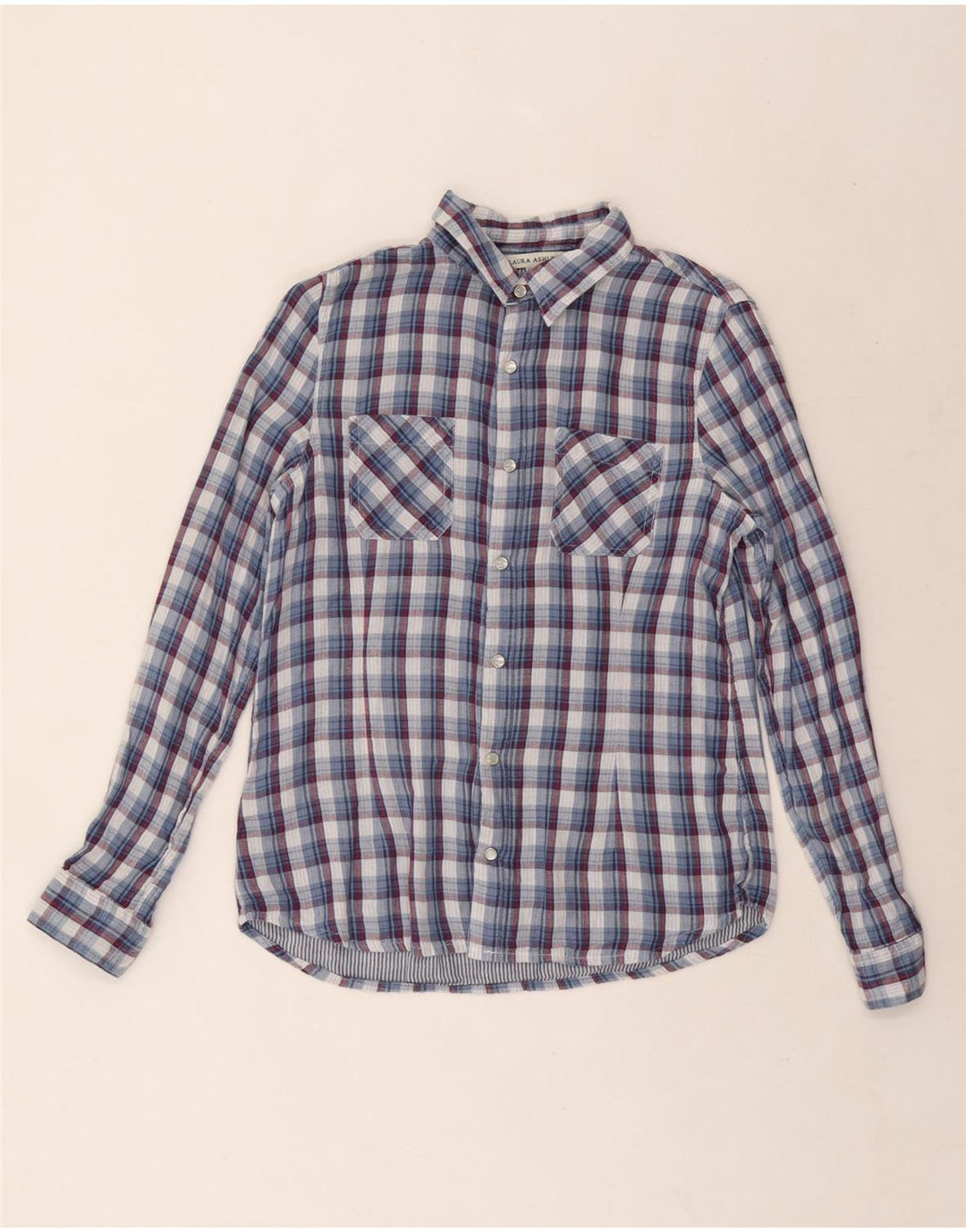 Cămașă pentru femei Laura Ashley UK 12 Medium Blue Check Bumbac