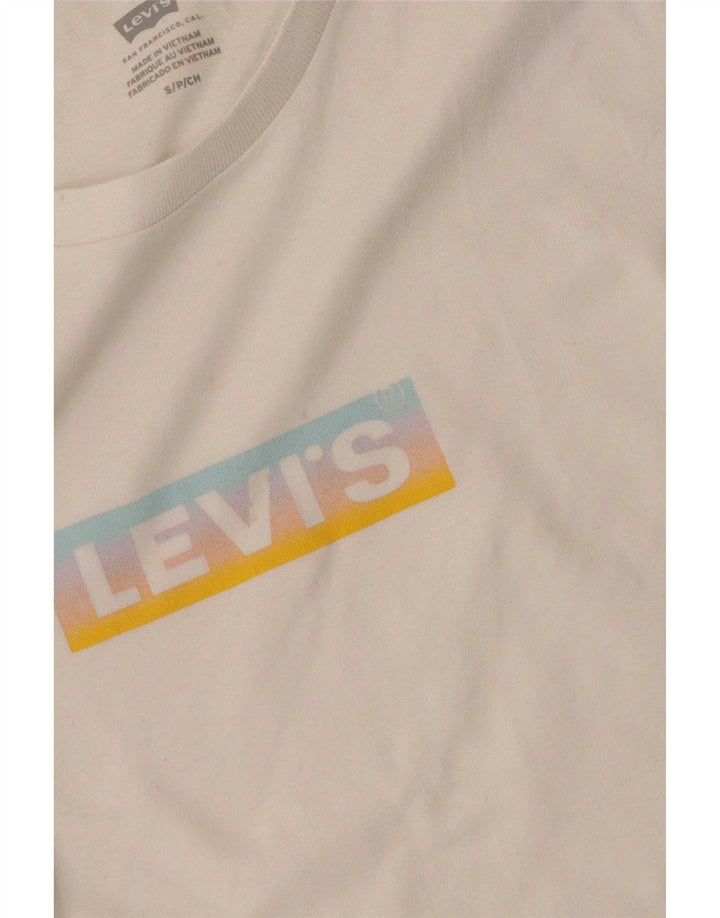 Tricou cu grafic Levi's pentru femei Top UK 8 Small Bumbac alb