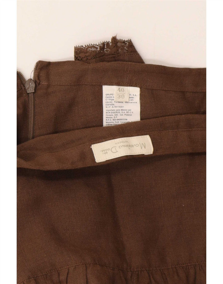 Fusta cu etaje Massimo Dutti pentru femei W30 in maro mediu