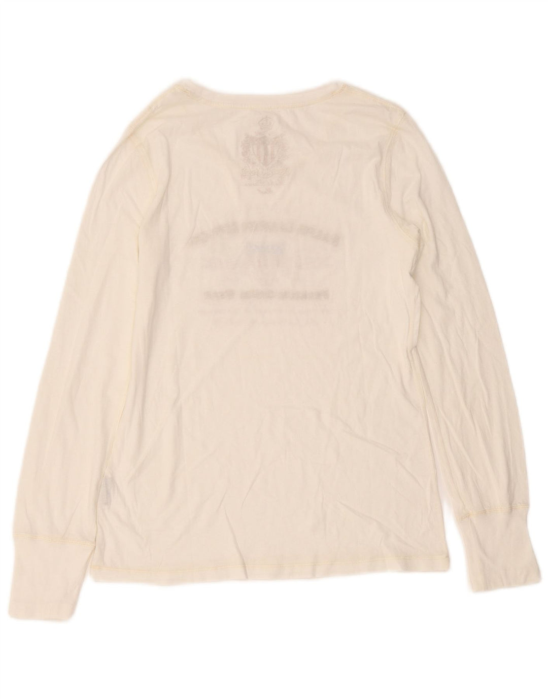 Top cu grafic pentru femei Ralph Lauren cu mânecă lungă UK 8 Small White