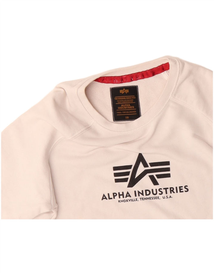 ALPHA INDUSTRIES Pulover grafic pentru bărbați XS alb