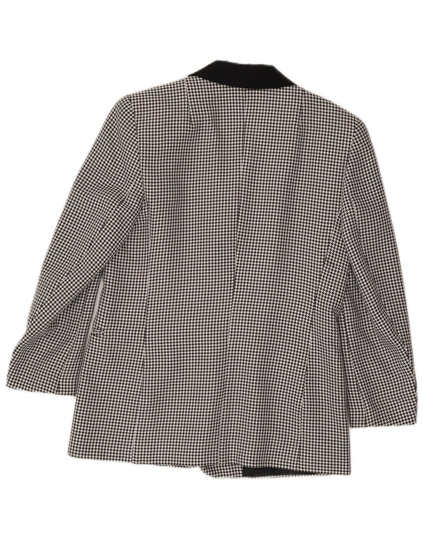 Jachetă Blazer pentru femei Canda cu 3 nasturi UK 10 Poliester cu picior de găin negru mic