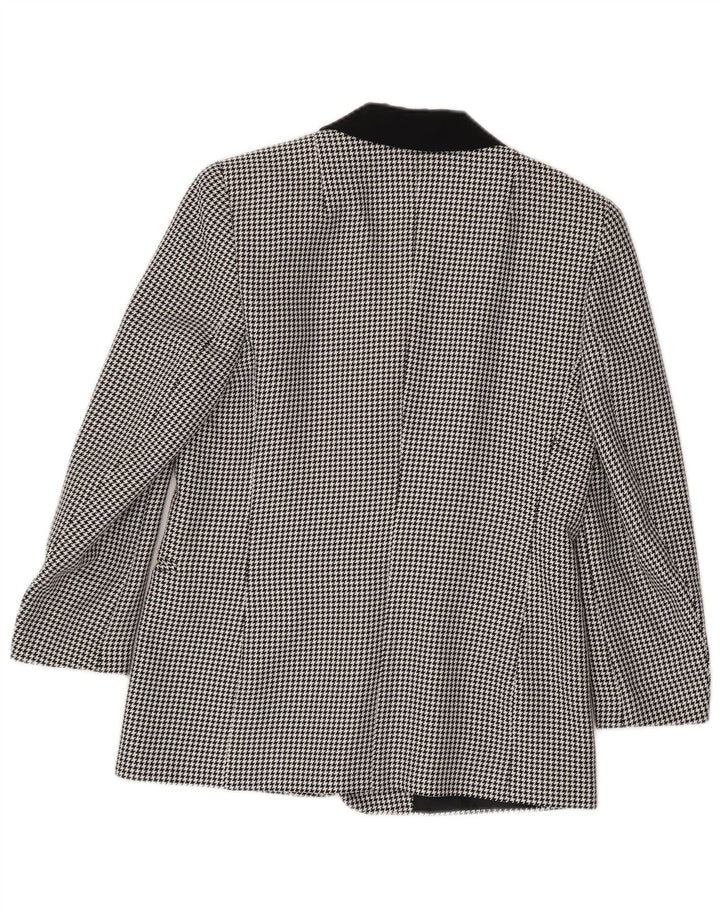 Jachetă Blazer pentru femei Canda cu 3 nasturi UK 10 Poliester cu picior de găin negru mic