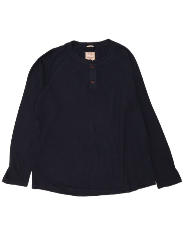 Top pentru bărbați Fat Face cu mânecă lungă 2XL, bumbac bleumarin