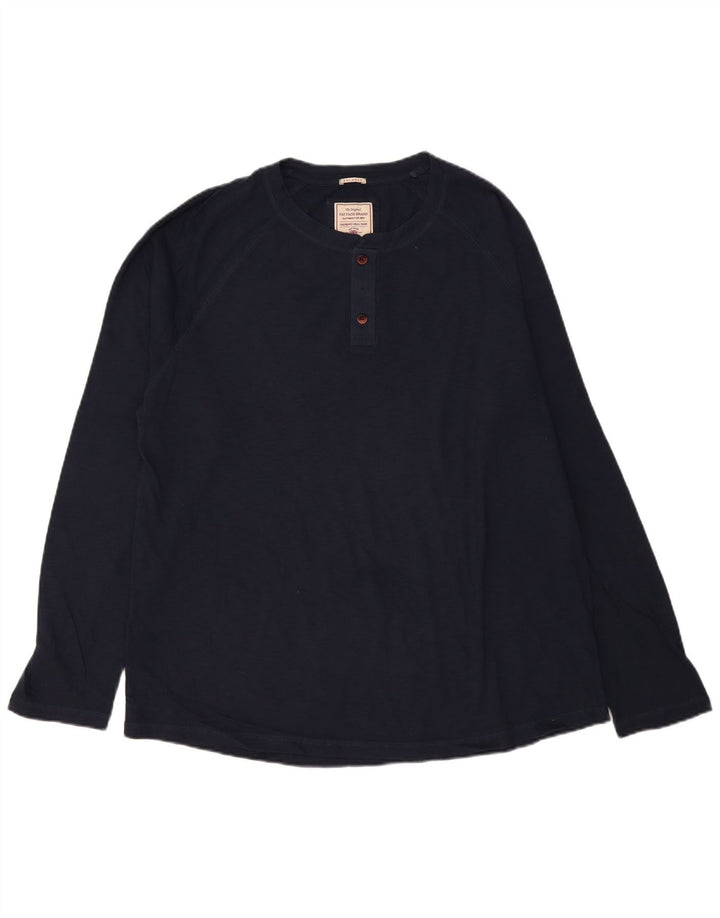 Top pentru bărbați Fat Face cu mânecă lungă 2XL, bumbac bleumarin