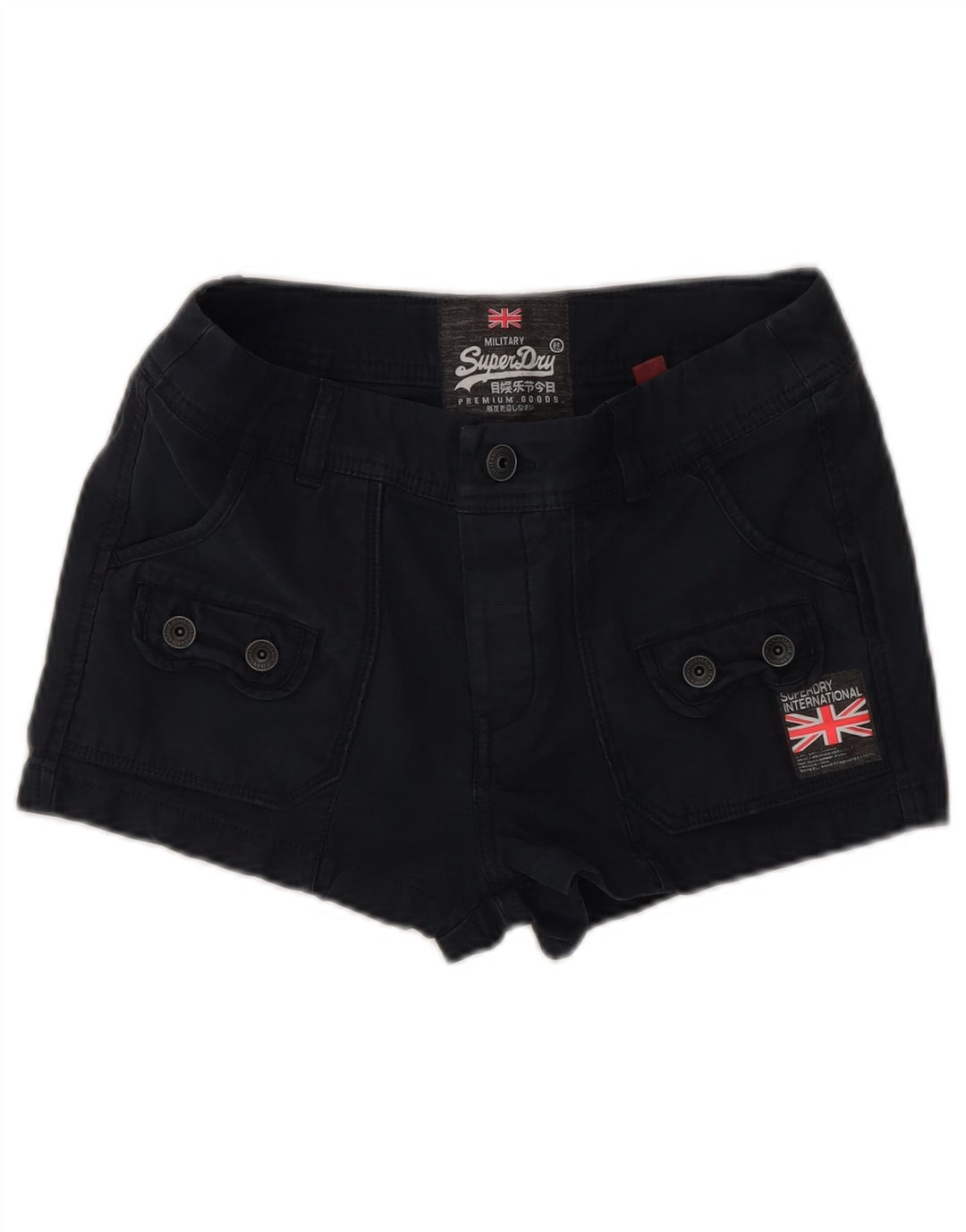 Pantaloni scurti cargo Superdry pentru femei XS W28 bumbac negru