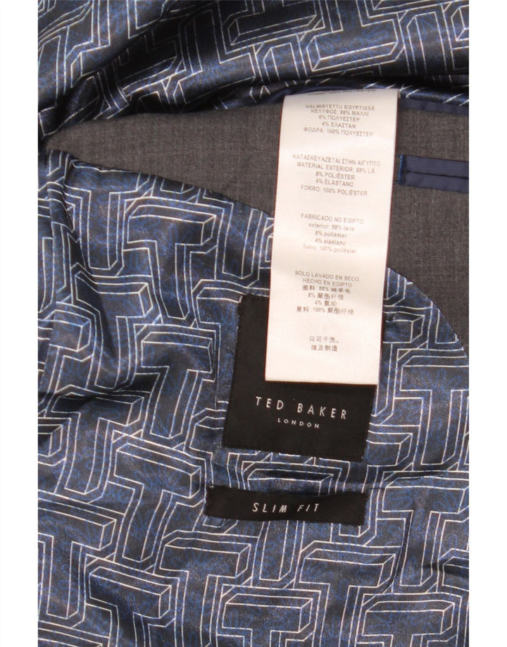 Jachetă pentru bărbați TED BAKER, cu 2 nasturi, slim fit, UK 40, lână mare, gri