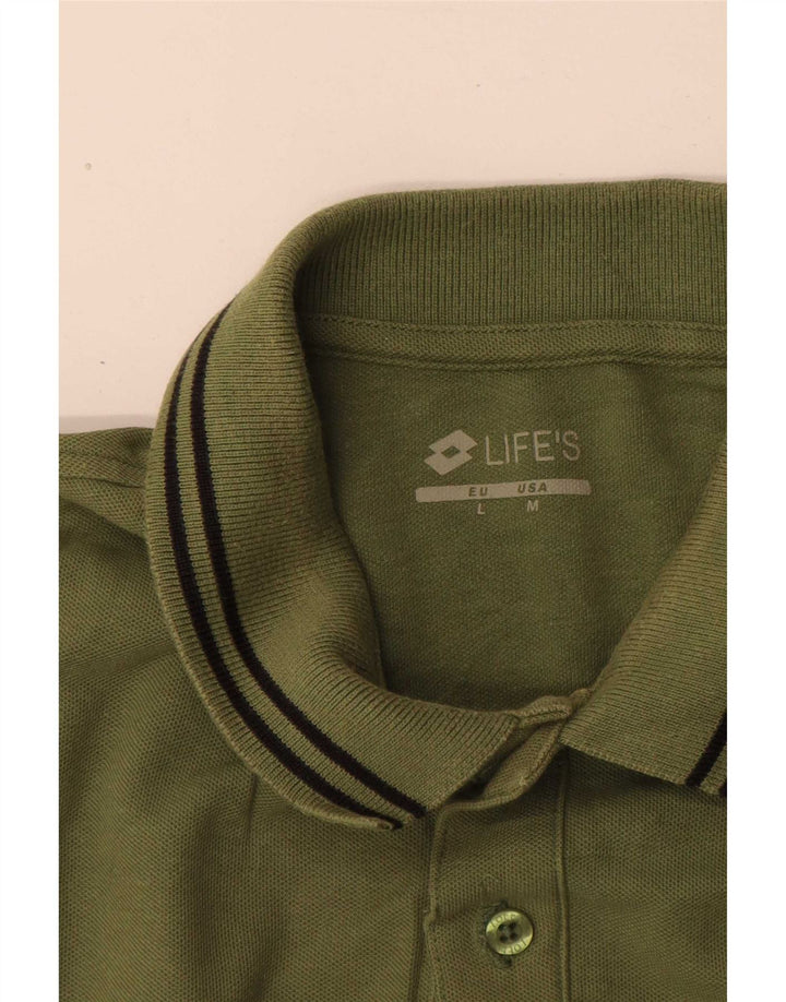 Tricou polo pentru bărbați Lotto, cu formă regulată, verde mare