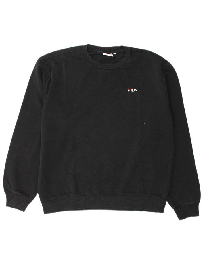 FILA Mens Sweatshirt Jumper Medium Black Cotton