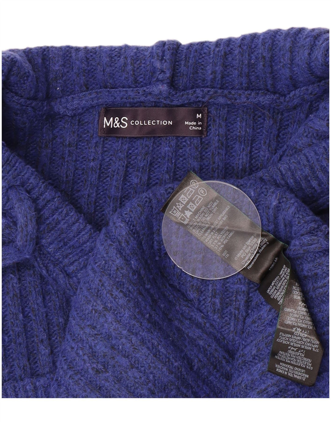 Pulover cu glugă pentru femei Marks & Spencer UK 14 Medium Blue Flecked