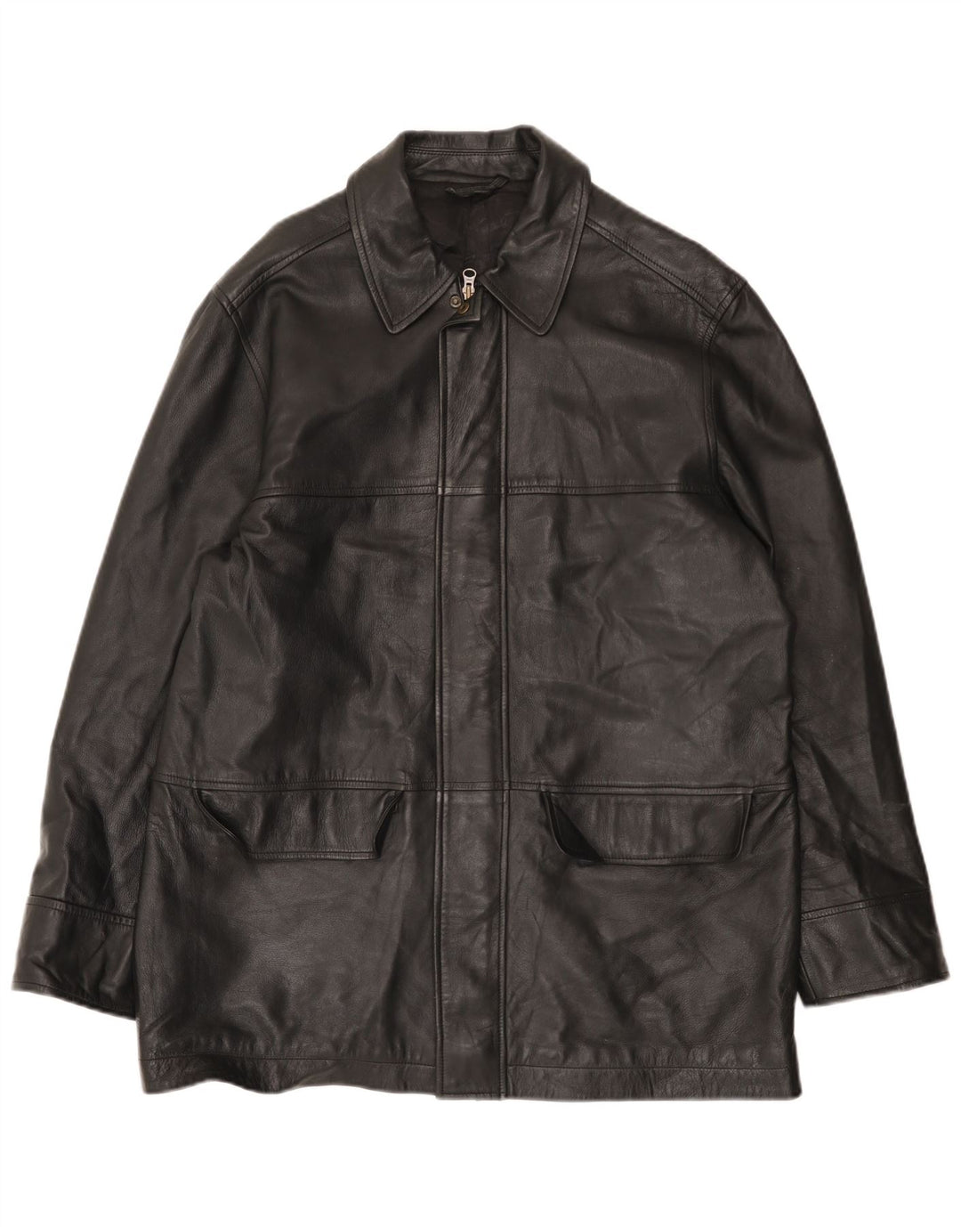 Geacă de piele pentru bărbați Marks & Spencer UK 38 Medium Black Leather