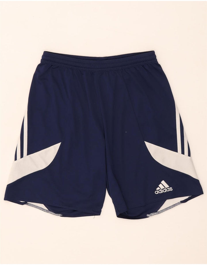 Pantaloni scurți sport pentru bărbați Adidas Climalite, mici, bleumarin, poliester color bloc