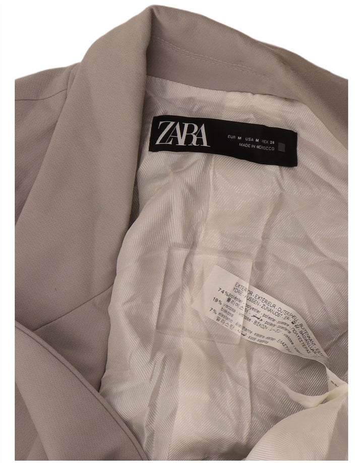 Blazer pentru femei Zara cu 1 nasture UK 14 Medium Gri Poliester