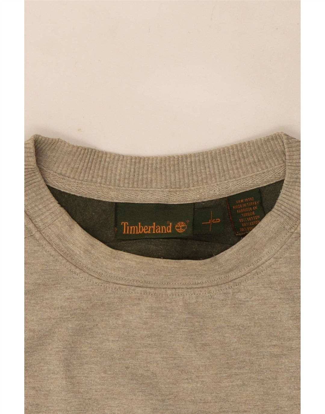Top pentru bărbați Timberland cu mânecă lungă mare, gri bumbac