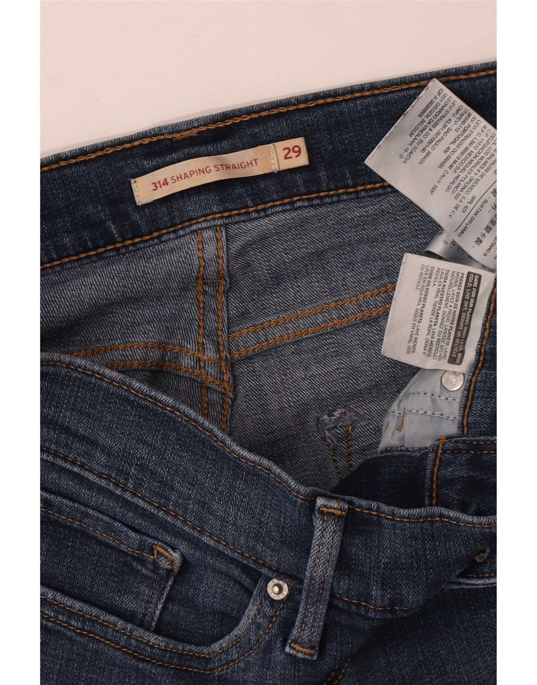 Blugi drepți modelați Levi's 314 pentru femei W29 L30 bumbac albastru
