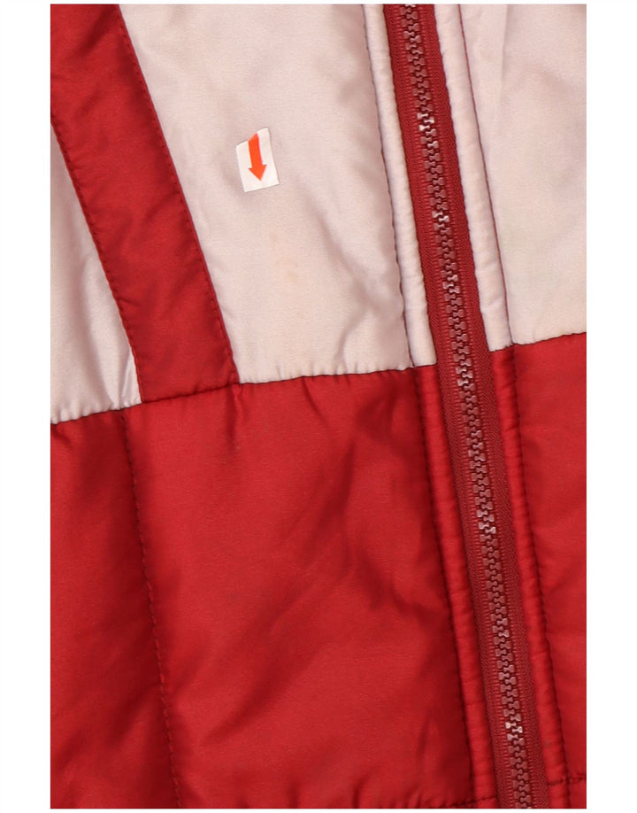 BRUGI Mens Padded Jacket IT 48 Medium Red Colourblock Polyamide
