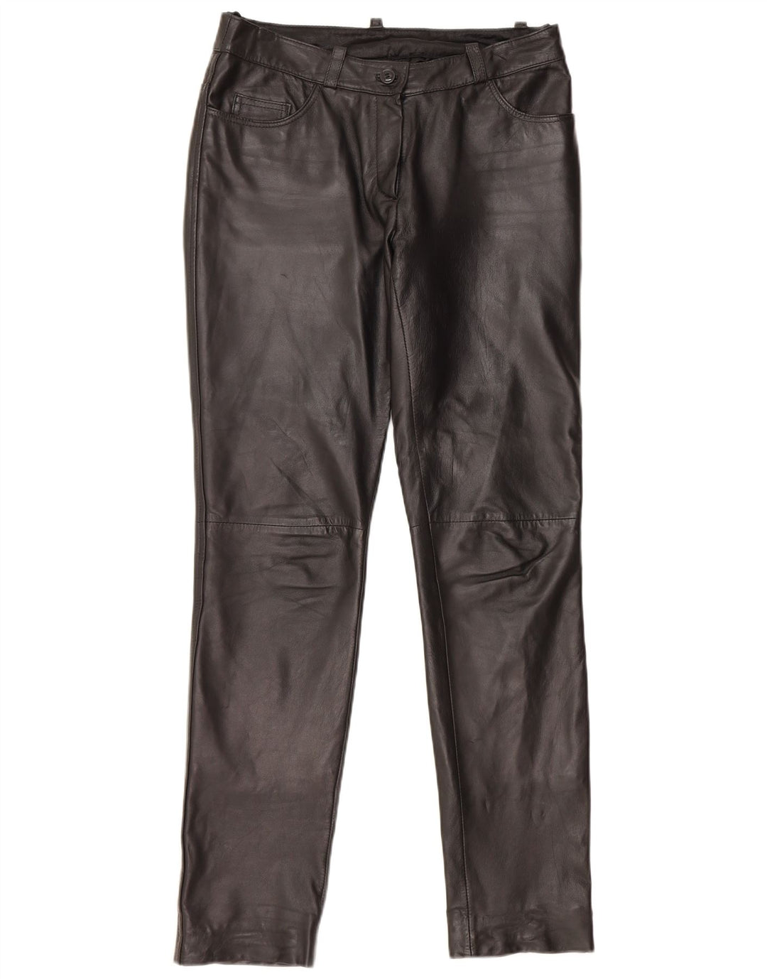 Pantaloni subțiri din piele HEINE pentru femei UK 12 Medium W30 L31 Piele neagră