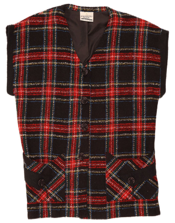 Jachetă pentru femei VINTAGE, supradimensionată, cu 4 nasturi, în carouri roșii mici UK 10