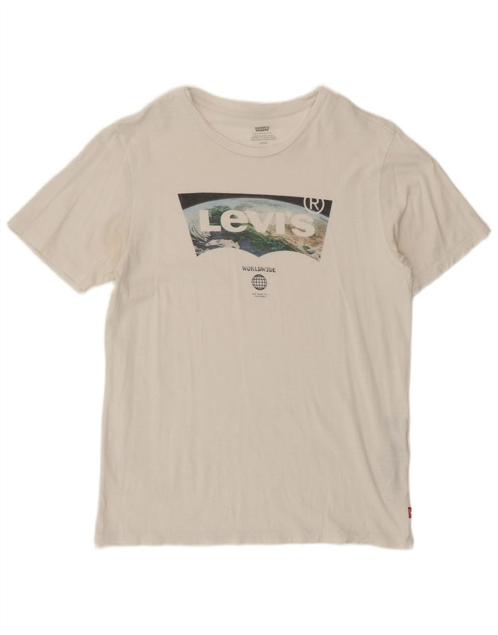 Tricou grafic Levi's pentru bărbați Top mic, alb, bumbac