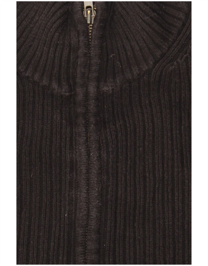 Pulover Calvin Klein pentru bărbați, cu fermoar, cu gât, bumbac mare, negru