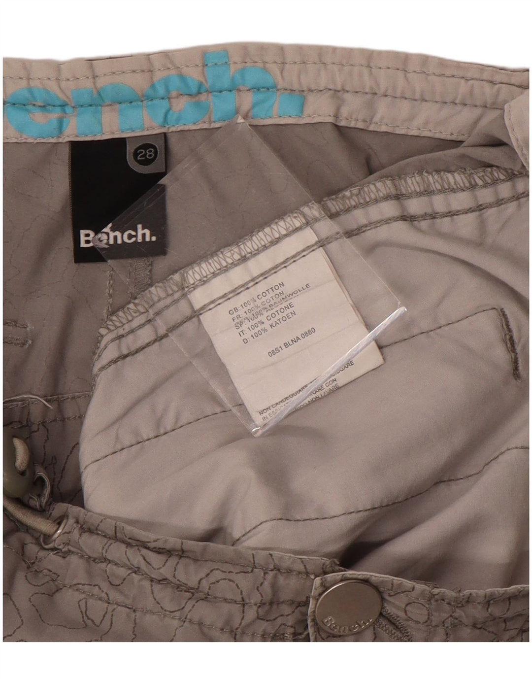 Pantaloni scurți cargo bărbați BENCH W28 Small Gri Geometric Bumbac