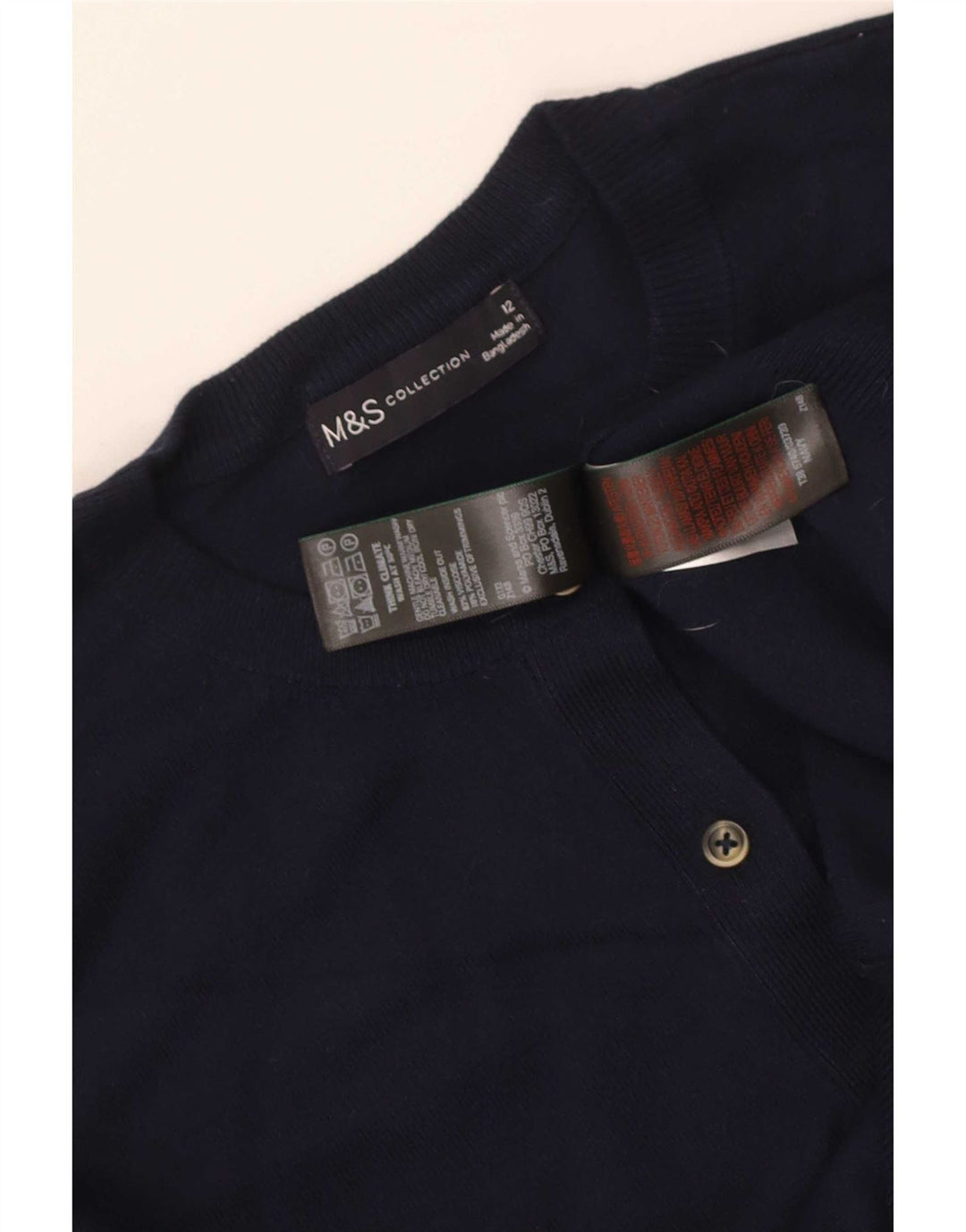 Marks & Spencer Pulover Crop Cardigan pentru Femei UK 12 Mediu Bleumarin Viscoză