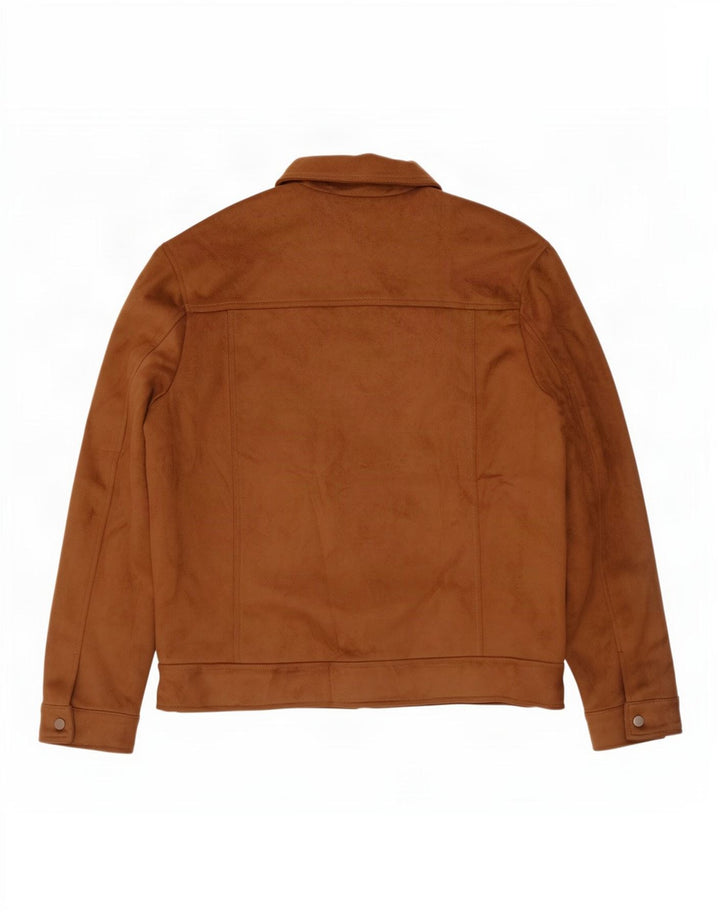 Jachetă bomber din piele intoarsa pentru barbati Zara UK 42 XL poliester bej
