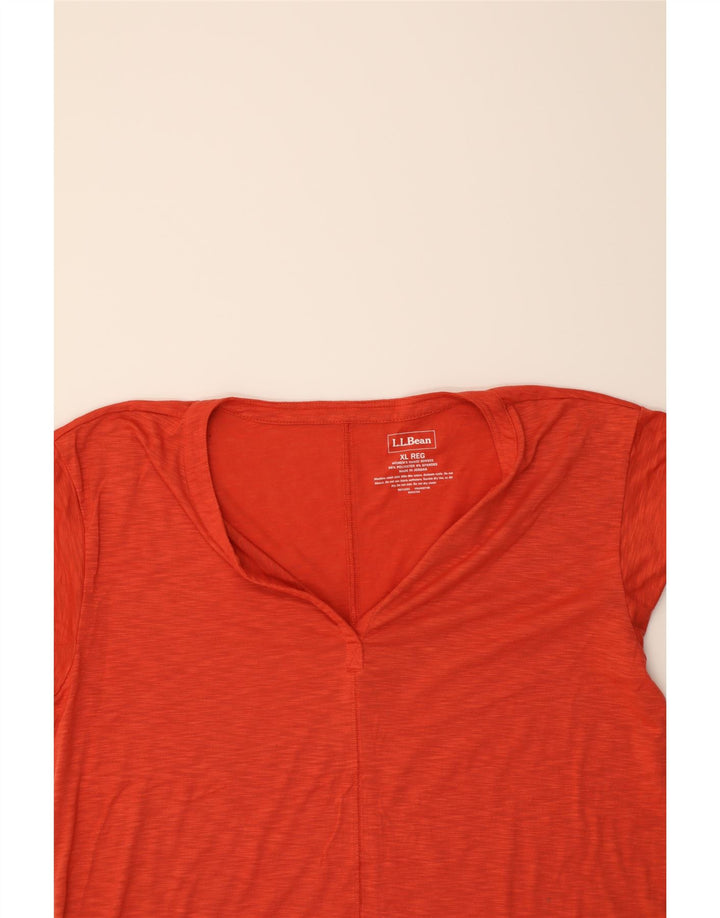 L.L.BEAN Womens T-Shirt Top UK 18 XL Orange Polyester Vintage L.L.Bean and Second-Hand L.L.Bean from Messina Hembry 