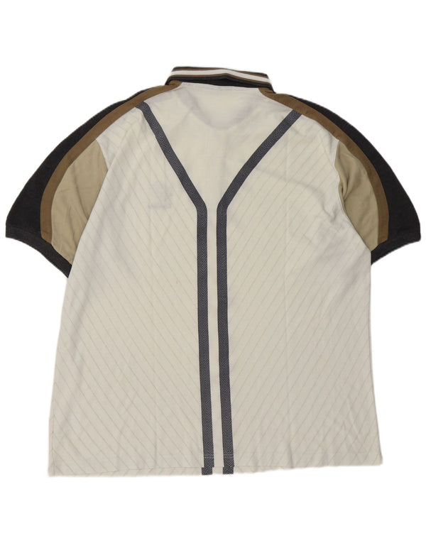 LOTTO Tricou Polo Rugby pentru bărbați Marea Britanie 44/46 2XL Alb Poliester Bloc de culoare