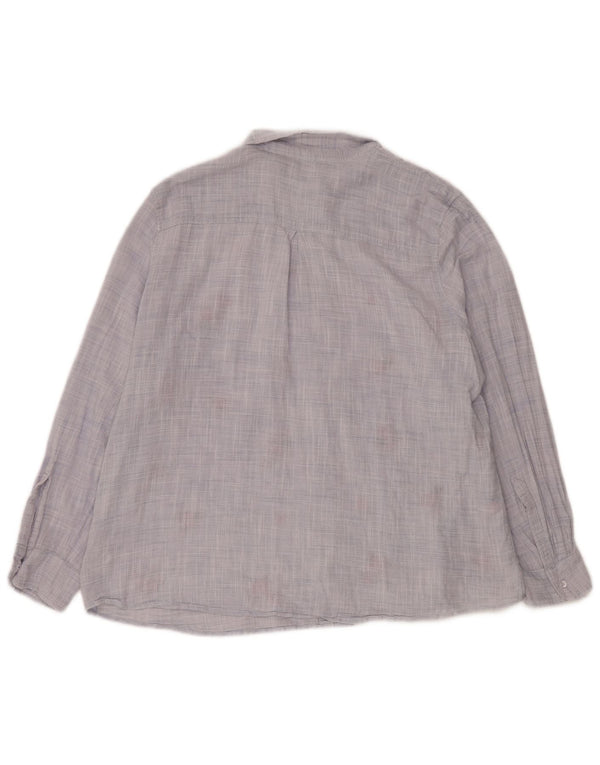 Marks & Spencer Womens Shirt UK 18 XL Blue Floral Cotton