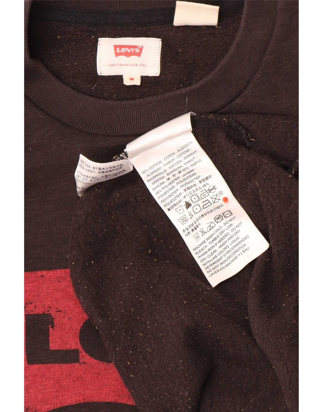 Levi's Pulover grafic pentru bărbați, bumbac mediu negru