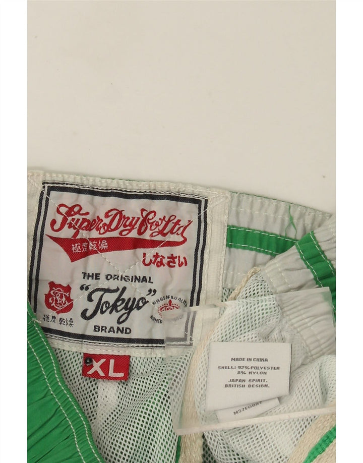 Pantaloni scurți de înot grafic pentru bărbați Superdry XL, verde, poliester color bloc