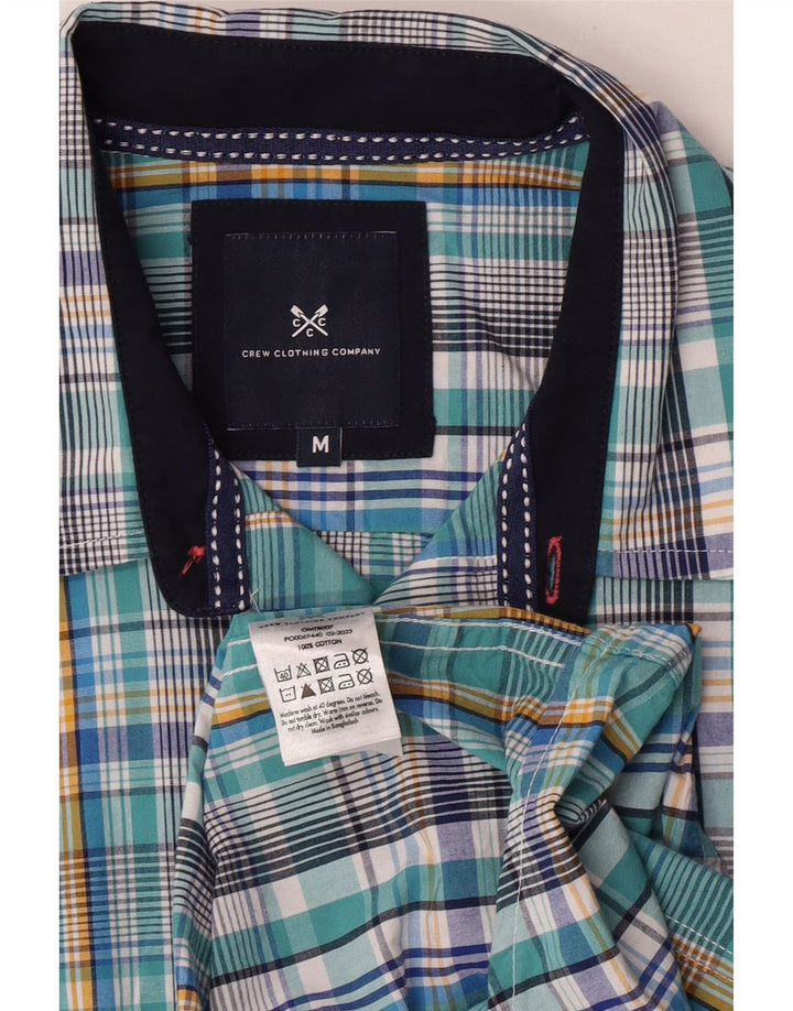 Crew Clothing Cămașă cu mânecă scurtă pentru bărbați, bumbac cu carouri albastru mediu
