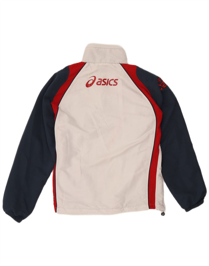 Jachetă de top pentru trening grafic Asics pentru bărbați XL, alb, poliester color bloc