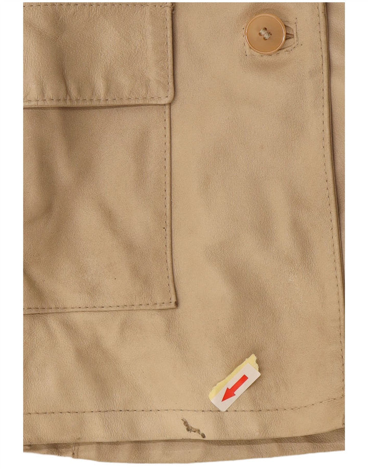 Jachetă de piele Viamaestra pentru femei UK 12 Medium Beige Piele