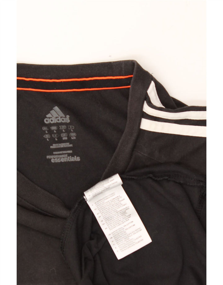 ADIDAS Mens T-Shirt Top Large Black Cotton Vintage Adidas and Second-Hand Adidas from Messina Hembry 