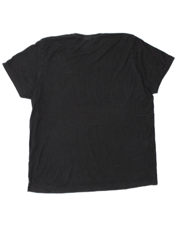 Tricou grafic Adidas pentru bărbați Top mare din bumbac negru