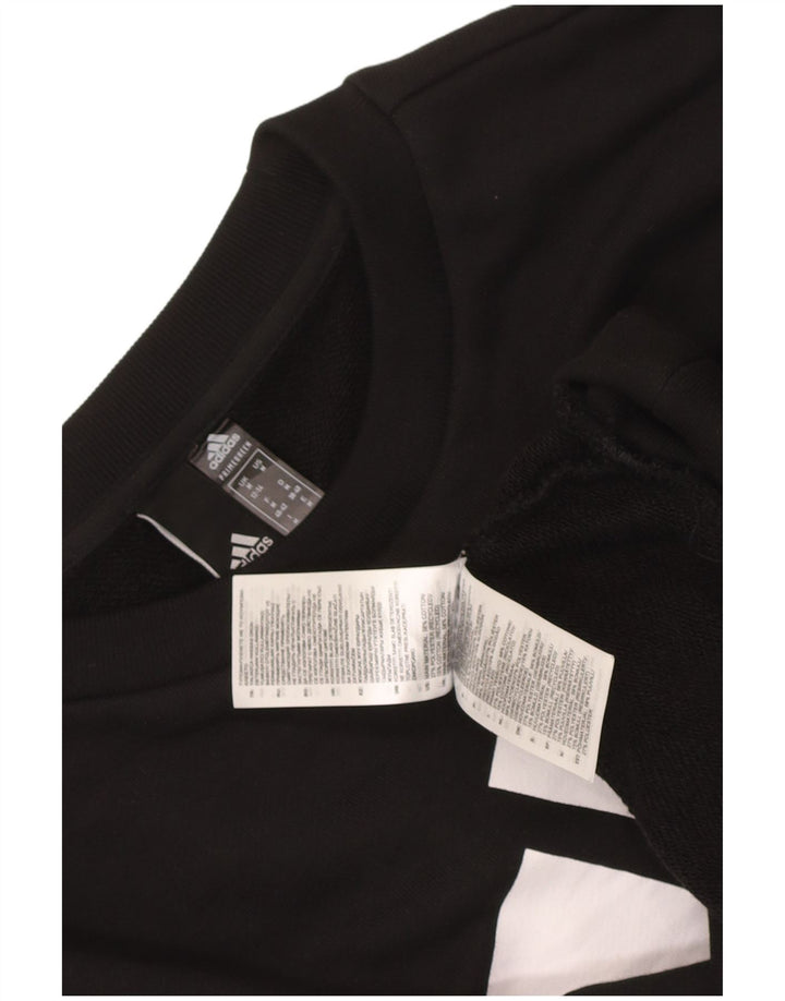 Pulover adidas pentru femei grafic supradimensionat UK 12/14 mediu negru
